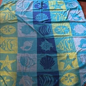 Oceanic Patterned Blanket towel - Blue and Yellow